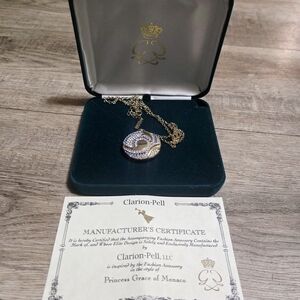 Clarion Pell Princess Grace Collection Swirling Sea Reversible Pendant Necklace